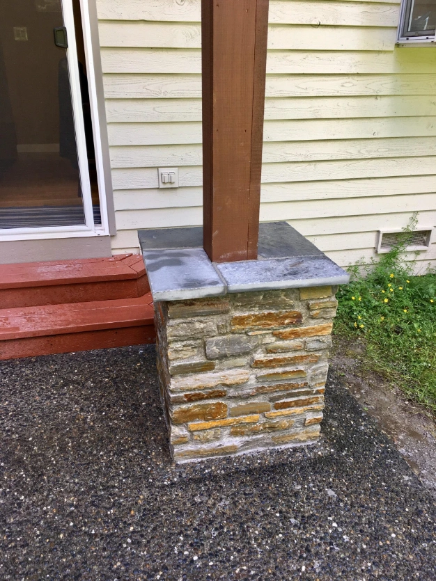 Crafted Stone Columns in Outdoor Patio - Rustic Toscana for the Seattle area including Olympia, Kirkland, Mercer Island, Bellevue, Redmond, Woodinville, Sammamish, Issaquah, Maple Valley, Bothell, Shoreline, Edmonds, Lynnwood, Bainbridge Island, Bremerton, Renton, Kent, Everett, Snohomish, Snoqualmie, and Tacoma.